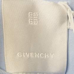 Pre Owned Givenchy Blue Embroidered Jersey Crew Neck T-Shirt M