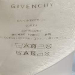 Pre Owned Givenchy Blue Embroidered Jersey Crew Neck T-Shirt M
