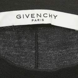 Pre Owned Givenchy Black Leather Applique Jersey Crewneck T-Shirt S