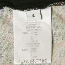 Pre Owned Givenchy Black Persian Rug Print Cotton Polo T-Shirt S