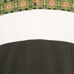 Pre Owned Givenchy Black Persian Rug Print Cotton Polo T-Shirt S