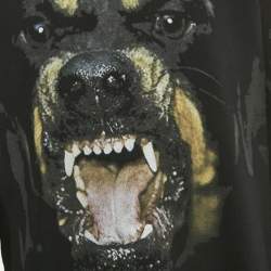 Pre Owned Givenchy Black Rottweiler Print Cotton Long Sleeve Sweatshirt M