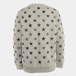 Pre Owned Givenchy Grey Star Embroidery Cotton Sweatshirt S