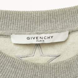 Pre Owned Givenchy Grey Star Embroidery Cotton Sweatshirt S