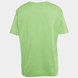 Pre Owned Givenchy Green Cotton Logo Detail TK-MX T-Shirt XXXL 