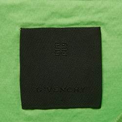 Pre Owned Givenchy Green Cotton Logo Detail TK-MX T-Shirt XXXL 