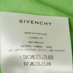 Pre Owned Givenchy Green Cotton Logo Detail TK-MX T-Shirt XXXL 