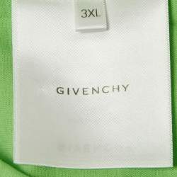 Pre Owned Givenchy Green Cotton Logo Detail TK-MX T-Shirt XXXL 