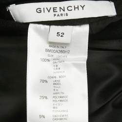 Pre Owned Givenchy Black /Teal Wool &Leather Logo Detail Bomber Jacket XL