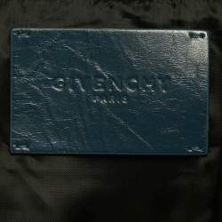 Pre Owned Givenchy Black /Teal Wool &Leather Logo Detail Bomber Jacket XL