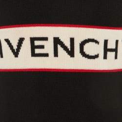 مملوكة مسبقًا Givenchy Black Logo Intarsia Wool Knit Sweater S 