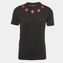 Pre Owned Givenchy Black Stars Print Jersey Crew Neck T-Shirt S