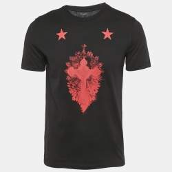 Pre Owned Givenchy Black Cross Print Jersey Crewneck T-Shirt S
