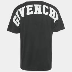 Pre Owned Givenchy Black Eiffel Embroidered Jersey Classic Fit T-Shirt L