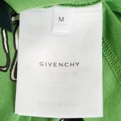 Pre Owned Givenchy Green Logo Embroidered Jersey Slim Fit T-Shirt M