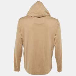 Pre Owned Givenchy Beige Logo Print Cotton Hoodie S