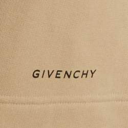 Pre Owned Givenchy Beige Logo Print Cotton Shorts M