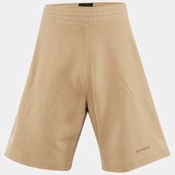 Pre Owned Givenchy Beige Logo Print Cotton Shorts M