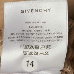 Pre Owned Givenchy Beige Logo Print Cotton Shorts M