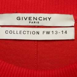 Pre Owned Givenchy Red Bambi Print Neoprene Crewneck Sweatshirt XS