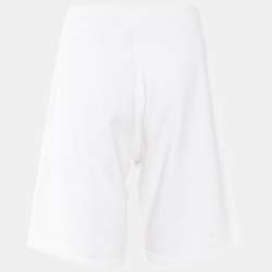 مملوكة مسبقًا Givenchy White Cotton Logo Embroidered Short XS