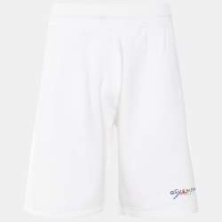 مملوكة مسبقًا Givenchy White Cotton Logo Embroidered Short XS
