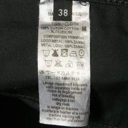 مملوكة مسبقًا بنطلون جينز مطبوع جيفنشي أسود دنيم بحزام خصر مقاس كبير جداً 38 بوصة