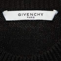 Pre Owned سويتر جيفنشي رقبة مستديرة صوف شعار أسود مقاس صغير جدًا (اكس سمول)