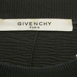 مملوكة مسبقًا Givenchy Black Logo Printed Cotton Distressed Sweatshirt M