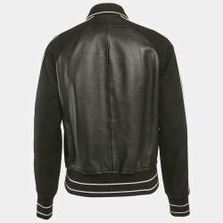 مملوكة مسبقًا Givenchy Black Star Applique Leather Zip-Up Jacket M