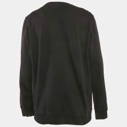 Pre Owned سويتشرت جيفنشي قطن أسود بطباعة دوبرمان رقبة مستديرة مقاس متوسط