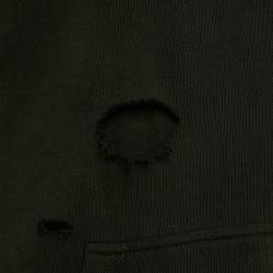 مملوكة مسبقًا هودي جيفنشي قطن محاك أسود بطبعة شعار ممزق مقاس صغير