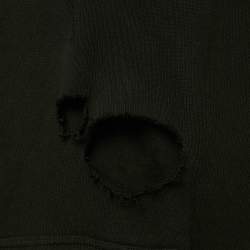 مملوكة مسبقًا هودي جيفنشي قطن محاك أسود بطبعة شعار ممزق مقاس صغير