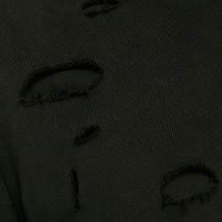 مملوكة مسبقًا هودي جيفنشي قطن محاك أسود بطبعة شعار ممزق مقاس صغير