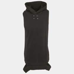مملوكة مسبقًا Givenchy Black Cotton Distressed Sleeveless Hoodie S