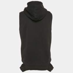 Pre Owned Givenchy Black Cotton Distressed Sleeveless Hoodie S