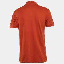 Pre Owned Givenchy Brown Logo Patch Pique Polo T-Shirt L