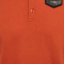 Pre Owned Givenchy Brown Logo Patch Pique Polo T-Shirt L