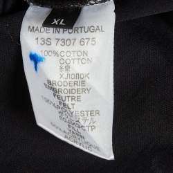Pre Owned Givenchy Black Jersey Star Motif Embroidered T-Shirt XL