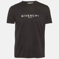 Pre Owned Givenchy Black broken Logo Print Cotton T-Shirt M