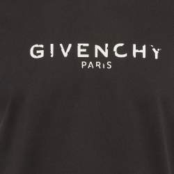 Pre Owned Givenchy Black broken Logo Print Cotton T-Shirt M