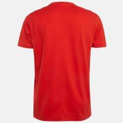 مملوكة مسبقًا تي شيرت جيفنشي قطن طباعة روتوايلر أحمر مقاس صغير ( اكس سمول )