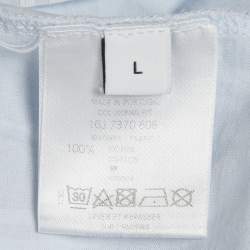 Pre Owned Givenchy Blue Star Print Jersey Crewneck T-Shirt L