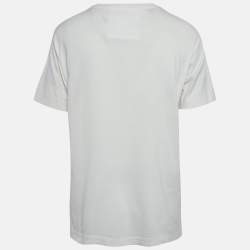 Pre Owned تي شيرت جيفنشي جيرسي بشعار مطرز أبيض مقاس متوسط - ميديم