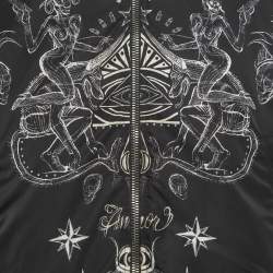 Pre Owned Givenchy Black Tattoo Print Reversible Bomber Jacket M