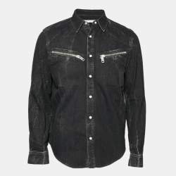 Pre Owned Givenchy Black Faded Effect Denim Shirt L