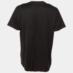 Pre Owned Givenchy Black Shark Print Cotton Crew Neck T-Shirt M