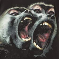 Pre Owned Givenchy Black The Monkey Brothers Print Cotton Crew Neck T-Shirt M