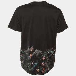 Pre Owned Givenchy Black Monkey printed Cotton Knit T-Shirt L