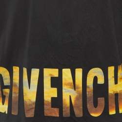 مملوكة مسبقًا Givenchy Black Logo Printed Cotton Knit Oversized T-Shirt S